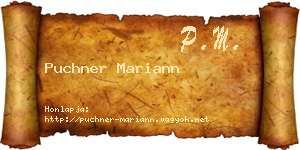 Puchner Mariann névjegykártya